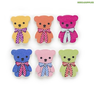 30PCs 32x24mm Bear Design Wood Button-2 hole button - DIY crochet/scrapbooking/sewing/needlework/clothing/leather craft making