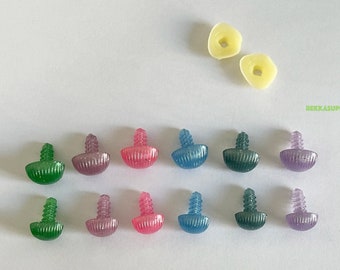 1 box 70pcs plastic nose with assorted colours with size 13mm(30pcs) 15mm(30pcs) 18mm(10pcs) with washer - DIY amigurumi plush animal making