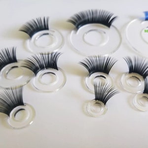 20PCs 12-14-16-18-20-22-26-34mm--Fit 9mm-30mm Eyes Doll Toy Eyelash Tray + Black Eyelashes #DIY doll toy plush knitted crochet animal craft