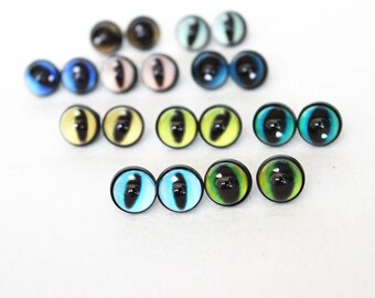 20PCs Glass Cat Eyes--Safety Cat Eyes with Washer for DIY plush amigurumi stuffed animal craft