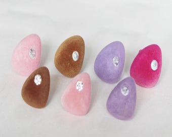 10PCs 26mm 30mm Plush Triangle Safety Flocking Noses in Purple-Pink-Rose Red-Brown for DIY plush amigurumi stuffed craft - 2 size option