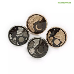 5個 18 mm 23 mm 25 mm 太陽と月の刻印入り丸型メタルシャンクボタン #DIY 裁縫/かぎ針編み/編み物/スクラップブック/衣類/針仕事/スーツ/ジャケット