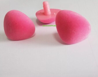 37mm 10 pezzi - Naso di sicurezza triangolare per bambola di peluche rosa con rondella