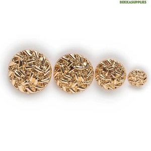 5PCs 11mm 15mm 18mm 20mm 23mm 25mm Gold Metal Shank Button Irregular Stripe Round Button for DIY overcoat sewing jacket blazer coat buttons