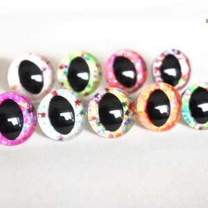 10-12-14-16-18-20-25-30mm 20PCs 3D Glitter 3D Cat Safety Eyes with Washer #3D safety eyes #DIY animal plush stuff crochet amigurumi making