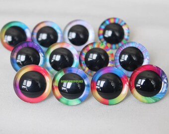 9-35 mm - 20個 3Dグリッターぬいぐるみおもちゃ 安全目 ワッシャー付き #DIY あみぐるみぬいぐるみ かぎ針編み 動物作り