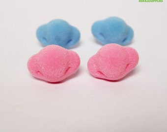 20pcs 18x26mm Flocking Safety Nose with washer--Animal Safety Nose in Blue and Pink colour with back washer #amigurumi plush stuffed making
