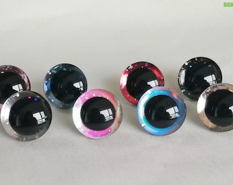 20PCs 12-14-16-18-20-25-30-35mm 3D Glitter Safety Eyes with washer #DIY amigurumi plush crochet doll toy making