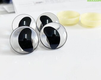 20 piezas 16mm 18mm 20mm 25mm 30mm ojos de seguridad transparentes con pupila negra ojos divertidos y arandela #3D ojos transparentes #DIY amigurumi peluche muñeca de juguete
