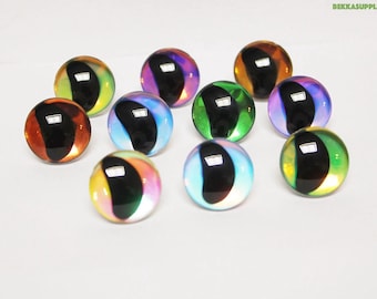 20 ojos de seguridad transparentes 3D de 16-18-20-25-30 mm con pupila negra, ojos divertidos + color brillante y arandela #DIY para hacer muñecos de peluche amigurumi