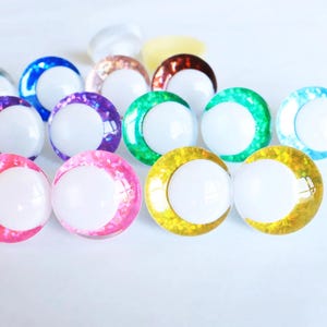 14 mm-35 mm 10 par kreskówkowych 3D zabawnych stylowych bezpiecznych oczu z białymi źrenicami, 11 rodzajów brokatowych kolorów i podkładek #DIY amigurumi pluszowe tworzenie
