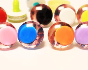 10Pairs 25mm 30mm Colourful Pupil Funny Style Safety Eyes & Colourful Disc Glitters and Washers #DIY plush amigurumi stuffed doll toy making