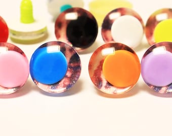 10Pairs 25mm 30mm Colourful Pupil Funny Style Safety Eyes & Colourful Disc Glitters and Washers #DIY plush amigurumi stuffed doll toy making