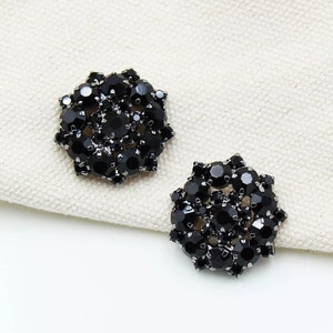 Bottone con strass in metallo nero da 22 mm, 10 pezzi #Cucito e ricamo #Decorazioni per matrimoni #Uncinetto/Lavori a maglia #Scarpe fai da te #Fiocco per capelli fai da te