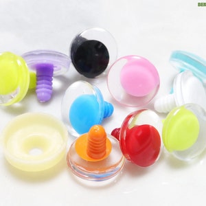 20PCs 25mm 30mm Mix Colour Set Cartoon Funny Style 3D Safety Eyes + Washer #Clear 3D Colour Pupil Eyes #DIY amigurumi plush toy doll making
