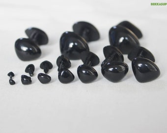 Nariz de seguridad triangular para muñeca de animal, color negro, de 4,5 mm a 26 mm, 30 unidades, con arandela. Juguete de peluche, hecho a mano, para manualidades.