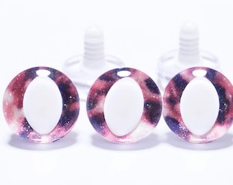 Ojos de seguridad para gato con purpurina de 25 mm y pupila blanca, peluche amigurumi DIY (5 pares)