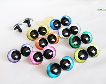 14mm 16mm 18mm 23mm 28mm 30mm 20PCs Cartoon Round Glitter Funny Safety Eyes and Washer #side way eyes #DIY plush stuffed amigurumi