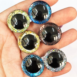 10Pairs 9-12-14-16-18-20-25-30-35mm Glitter Colour Safety Eyes 3D with washer &  glitter colour #DIY amigurumi crochet doll toy plush making