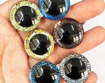 10 pares de ojos de seguridad 3D de colores brillantes de 9-12-14-16-18-20-25-30-35 mm con arandela y color brillante. Muñeco de peluche amigurumi de ganchillo DIY.