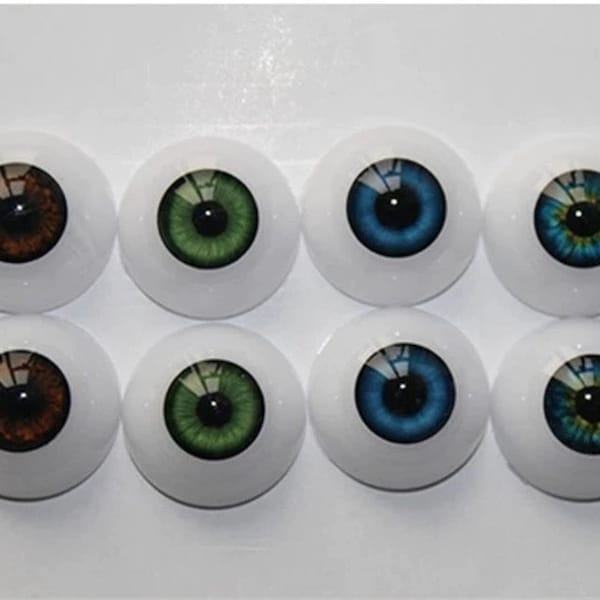 1 Pair Doll Eyeball #Reborn Doll #BJD Doll Eyeball #DIY Doll Eyes------Size: 20mm 22mm 24mm