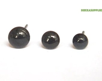 3mm-12mm 100PCs(50Pairs) - Black Eyes Doll Glass Eyes Needle Felting #Animal Bear Rabbit Puppet DIY Doll Toy Making
