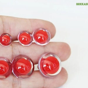 20PCs 10mm/12mm/14mm/16mm/18mm/20mm/24mm Red Pupil Safety Eyes with washer - 1 color