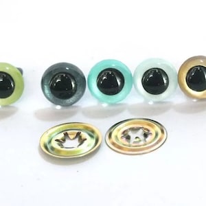 Size: 4.5mm 6mm 7.5mm 9mm 10.5mm 12mm--Color Toy Doll Safety Eyes with metal washer - 50Pieces