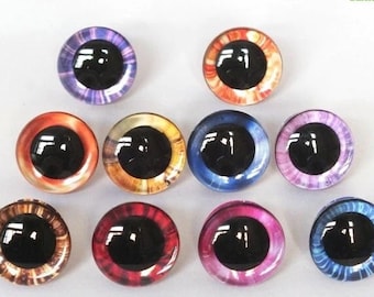 12mm-40mm 20PCs - 3D Colourful Plush Toy Glitter Safety Eyes #DIY Amigurumi/Knitted/Crocheting/Plushies/Stuffed Doll Toy Animal Craft