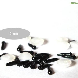2mm 100PCs / 200PCs Black Safety Eyes with washer #Amigurumi Doll Knitted Toy #DIY Plush Stuffed Animal Craft #Crochet Animal