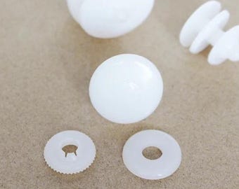 20 mm 50 Sets DIY Puppenspielzeug weiß Gelenke #DIY Puppenspielzeug Tier Handwerk #Bär Puppe Tiermachen Kunststoffgelenke #Plüschpuppe Spielzeugmachen