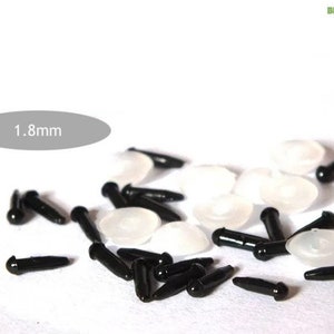 1.8mm 100pcs/200pcs Black Toy Tiny Safety Eyes with straight stem and washer #DIY Amigurumi Doll Knitted Toy Plush Stuffed Crochet making