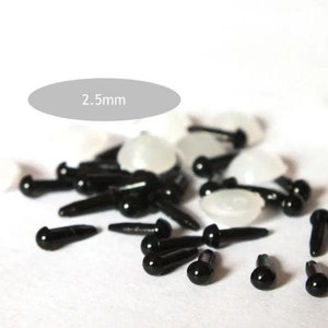 2.5mm 100PCs / 200PCs Black Safety Eyes with washer #Amigurumi Doll #Knitted Toy #DIY Plush Stuff Craft #Crochet Animal Project