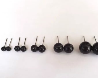 4/6/8/10/12mm Mixed Sizes 100PCs 1 box Black Glass Toy Eyes #Needle Felting