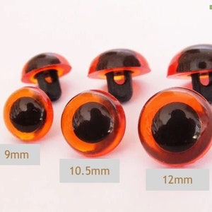 9mm / 10.5mm / 12mm 60PCs(30 Pairs) - DIY Sewing Style Shank Amber Color Toy Eyes #sew on amigurumi toy doll eyes