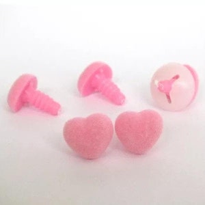 40PCs 15mm 18mm Pink Heart Safety Nose with washer #DIY amigurumi plushies stuffed animal making