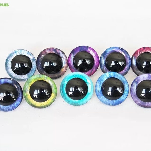 9/12/14/16/18/20/25/30/35mm - 20PCs Stuffed Plush 3D Glitter Toy Doll Safety Eyes With Washer