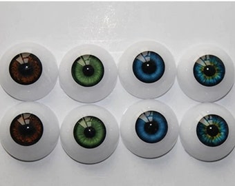 1 Pair Doll Eyeball #Reborn Doll #BJD Doll Eyeball #DIY Doll Eyes------Size: 20mm 22mm 24mm