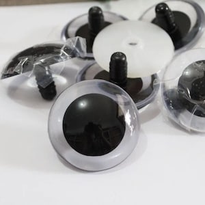 20PCs 30/40/50/60mm Big Size Clear Round Safety Eyes with Washer #Knitted Toy Doll Crochet Plush Stuff Animal Amigurumi making - [10 Pairs]