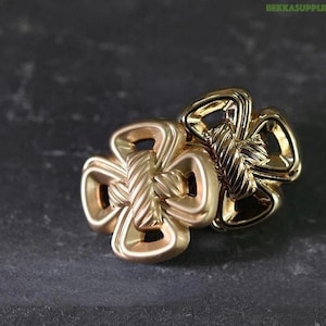 10PCs 20mm 4 Petals Hollow Design Gold Metal Shank Button in Gold style #DIY clothing sewing jacket blazer overcoat buttons - one size