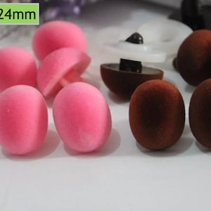 19x24mm 10PCs - Pink/Brown Oval shape flocking safety toy nose #plush/stuffed/crocheting/knitted/amigurumi doll toy animal DIY craft supply