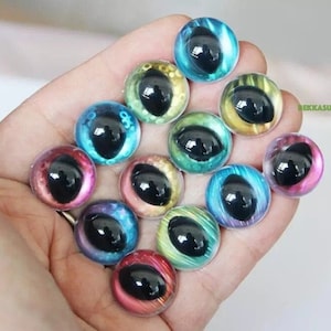 10-12-13-14-15-16-18-24-30mm 20PCs Glitter Safety Eye Cat Doll Eyes with Washer #puppet dragon bear amigurumi toy animal crochet plush DIY