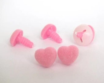 40PCs 15mm 18mm Pink Heart Safety Nose with washer #DIY amigurumi plushies stuffed animal making