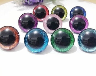 Size: 30mm/40mm/50mm 10Pairs Round Glitter Color Safety Eyes with washer #DIY amigurumi plush stuffed knitted crochet toy doll animal craft