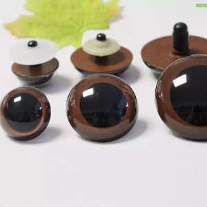 1 Pair Size 30mm/40mm/50mm/60mm Brown Safety Eyes with washer #DIY Amigurumi Doll Knitted Crochet Animal Toy Craft - 2pcs