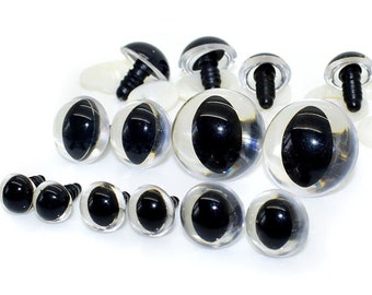 10-30mm 20PCs Clear Plastic Safety Cat Doll Eyes & washer #puppet dragon bear eyes #amigurumi #toy animal crochet craft eyes