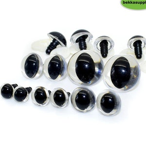 10-30mm 20PCs Clear Plastic Safety Cat Doll Eyes & washer #puppet dragon bear eyes #amigurumi #toy animal crochet craft eyes