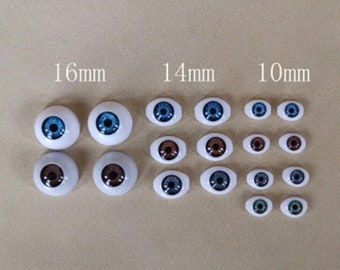 1 Pair--10mm /  14mm / 16mm Acrylic Eyes #Reborn Dolls Eyeball #Blyth Dolls DIY BJD Doll Eyes