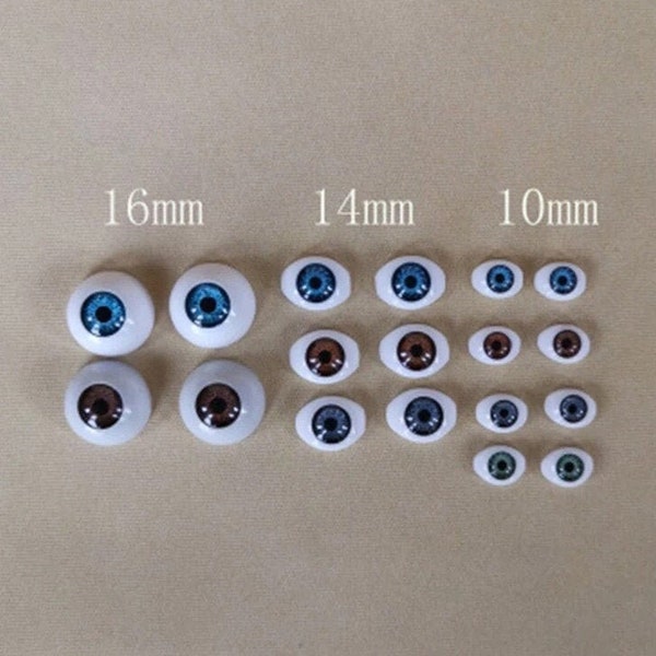 1 Pair--10mm /  14mm / 16mm Acrylic Eyes #Reborn Dolls Eyeball #Blyth Dolls DIY BJD Doll Eyes