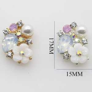 17x15mm 10PCs - Rhinestone Flat back Snap Button